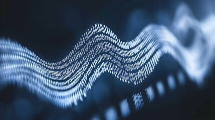 Poster - Abstract digital wave, data flow, technology background, website banner