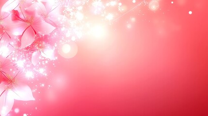 Poster - Pink Blossom Sparkle Delicate Floral Background