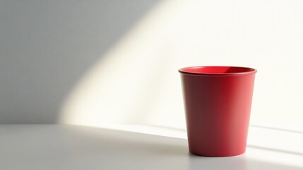 Canvas Print - Red cup sunlight minimalist interior design