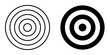 © BigBody - Black and white bullseye target isolated on a transparent background. Thin line and outline style. Representing precision, focus, and accuracy in achieving goals. Big target sign. Vector illustration