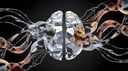 Wall Mural - a digital landscape where particles of light float and collide, representing the electrical activity
