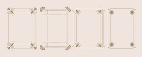 Wall Mural - vintage deco frame and border. abstract decoration for vertical design