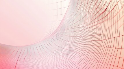Poster - Minimalist pink geometric background with thin, uniform grid lines creating symmetry.