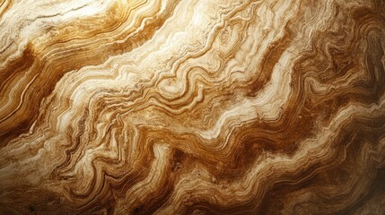Poster - Natural brown marble with wavy veins, smooth glossy finish