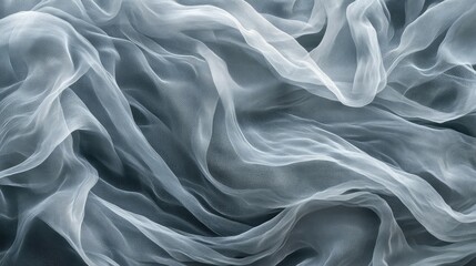 Poster - Neutral gray background with soft, organic wave-like patterns, abstract and minimal