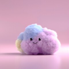Poster - 3d cartoon rainbow and clouds, very clean clear