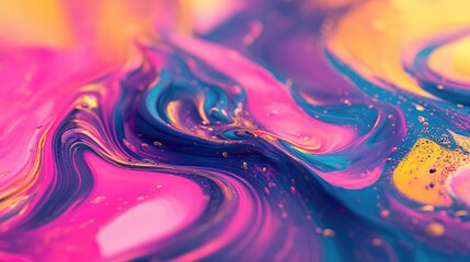 Poster - Psychedelic liquid patterns with monochrome fluid shapes twisting and warping dynamically.