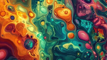 Poster - Psychedelic liquid patterns with monochrome fluid shapes twisting and warping dynamically.
