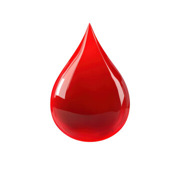 red blood drop - isolated on white background