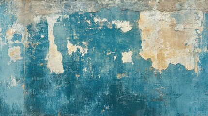 Fototapete - Rough textured blue background with a grunge-style distressed effect for a vintage feel.