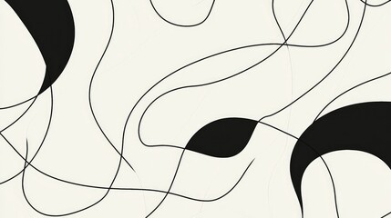 Poster - Simple yet bold abstract shapes outlined in black, creating a cool contemporary design.