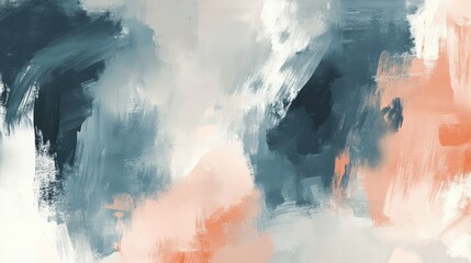 Poster - Soft abstract paint strokes, neutral and dull color palette for backgrounds