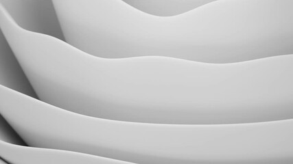Poster - Abstract White Wavy Layers 4k 60 pfs looping video