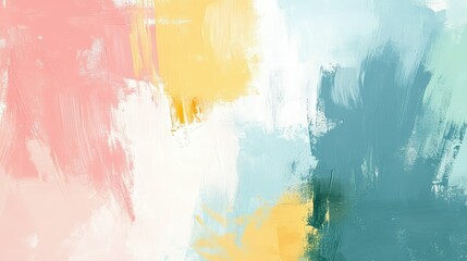 Poster - Soft brushstrokes of dull pastel colors, textured abstract paint art