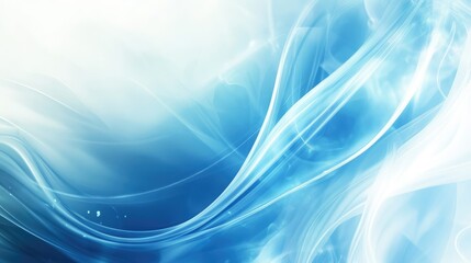 Poster - Stylish white-to-blue gradient backdrop with fluid transitions and abstract shapes.
