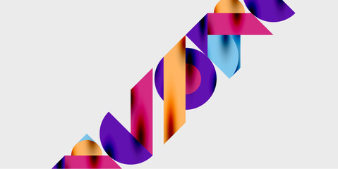 Aufkleber - Modern abstract background featuring circles, lines, and triangles in a dynamic geometric composition. Perfect for stylish, tech, or creative-themed designs