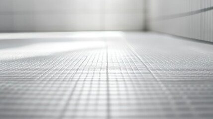 Poster - Subtle grid pattern on a smooth light gray surface, elegant background