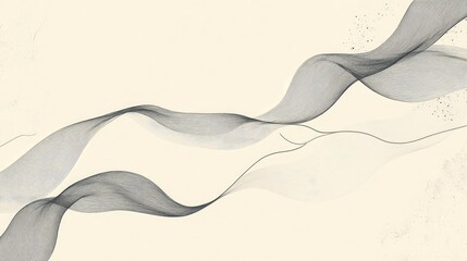 Fototapete - Subtle wavy gray lines over a smooth neutral background, elegant and minimal design