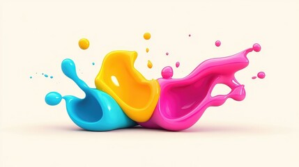 Poster - Vibrant colorful abstract blobs with gradient effects. Smooth and modern artistic shapes.
