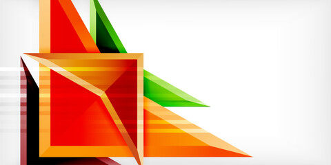 Aufkleber - Abstract background color triangles and arrows composition. Vector Illustration For Wallpaper, Banner, Background, Card, Book Illustration, landing page