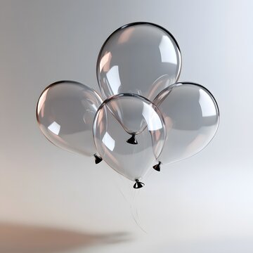 3d balloon, very clean clear, white background