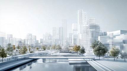 Poster - Connections system sphere global world view on city background 3D rendering