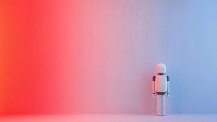 Poster - AI Technology with Ethical Guidelines in a Glowing Red and Blue Environment