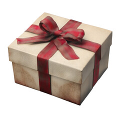 Wall Mural - Red ribbon tied paper box gift