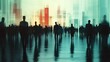 © visart - A group of people walking in a city with a buildings in the background