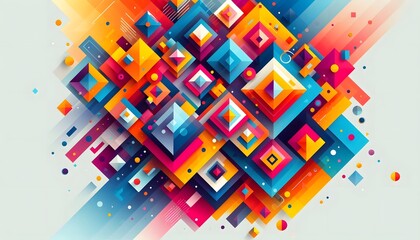 Aufkleber - abstract background with squares