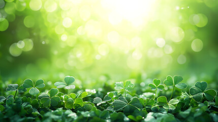 Poster - clover leaf background st patricks day . Generative AI