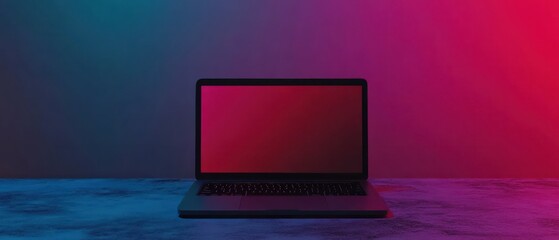 Poster - Modern laptop on a vibrant gradient background
