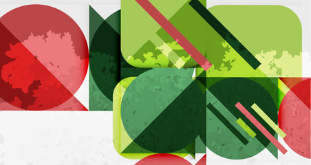 Aufkleber - Squares, circles and triangles and grainy noisy texture. Vector Illustration For Wallpaper, Banner, Background, Card, Book Illustration, landing page