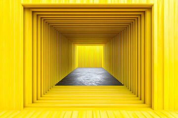Poster - Yellow tunnel abstract background, design
