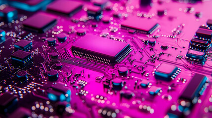 Poster - Pink Circuit Board Closeup