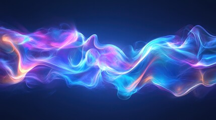 Abstract glowing wave, digital art, dark background, website banner