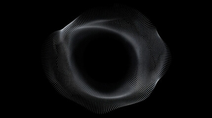 Poster - Technology background. Abstract circular wave of particles. Futuristic dotted wave. Visualization of sound waves. Plexus effect. 3d Futuristic vector illustration.