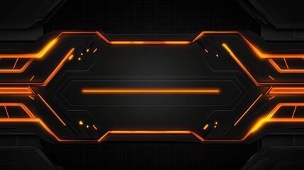Orange glowing tech panel, futuristic background, digital design, website banner