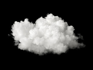 Wall Mural - Single cloud isolated on black background