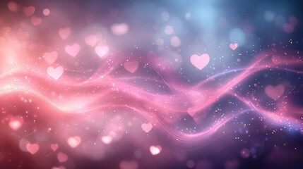 Wall Mural - Romantic heart bokeh background, Valentine's Day