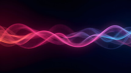 Fototapete - Abstract swirling wave patterns in vibrant red, pink, and blue hues on a dark background creating a sense of movement and energy in digital art