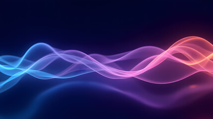 Fototapete - Abstract colorful waves of light on a dark background creating a vibrant and dynamic visual effect for modern designs and creative projects