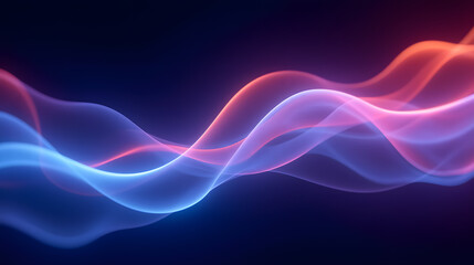 Fototapete - Abstract Light Waves in Blue and Pink Colors Flowing Smoothly in a Digital Design Background for Creative Concepts and Multimedia Projects