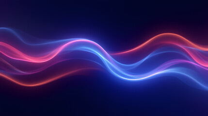 Fototapete - Vibrant Colorful Abstract Light Waves Flowing Across Dark Background for Modern Digital Design and Creative Visual Art Projects