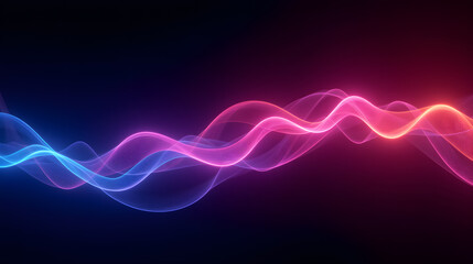 Fototapete - Colorful Abstract Waves of Light Flowing in a Dark Background Creating a Vibrant Visual Energy Display for Modern Design Concepts