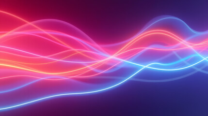 Fototapete - Vibrant Light Waves in Motion Creating a Dynamic Abstract Background with a Blend of Pink and Blue Colors for Modern Design Projects