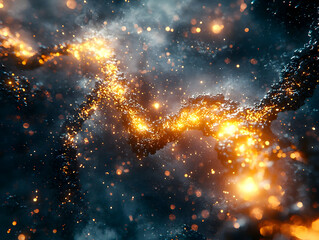 Wall Mural - Glowing energy stream, cosmic dust, space