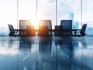 Poster - visionary leadership training, strategic planning session, executives brainstorming future goals, innovation-driven mindset, corporate setting, modern business aesthetics, copyspace, no trademark, no