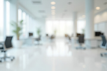 Wall Mural - empty white business office with blurred background