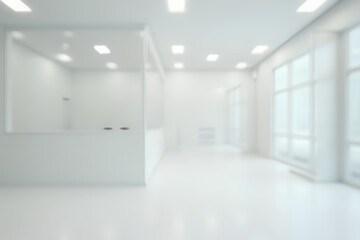 Wall Mural - empty white business office with blurred background